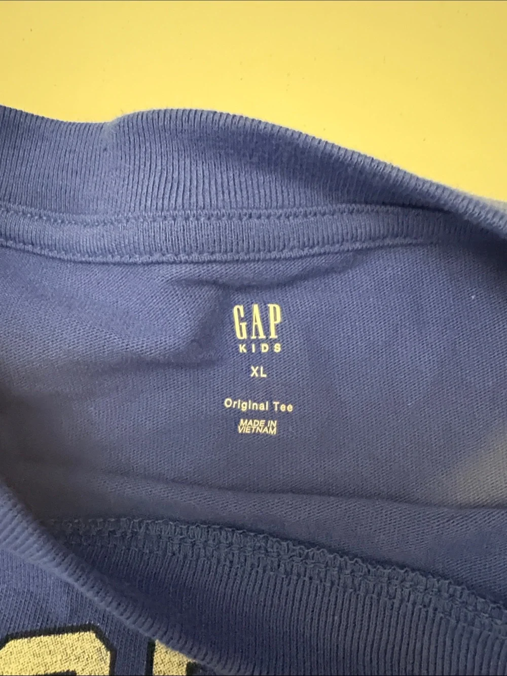 GAP Blue Graphic Tee with White 25 and Sleeve Stripes